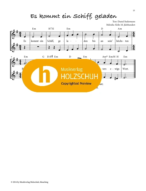 Es kommt ein Schiff, geladen